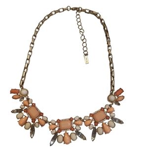 NWT Vtg CookieLee Women's GoldtoneJeweled/Multicolor Acrylic Statement Necklace